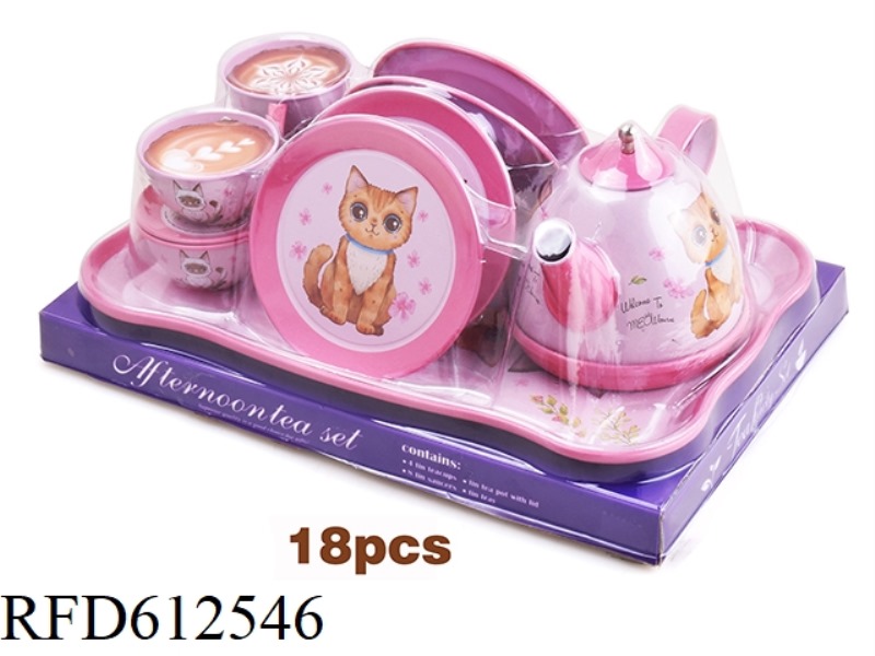 PLAY HOUSE CAT TINPLATE TEA SET