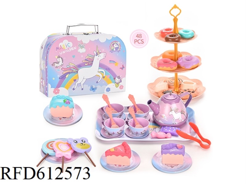 TINPLATE UNICORN TEA SET AFTERNOON TEA HAND GIFT BOX SET
