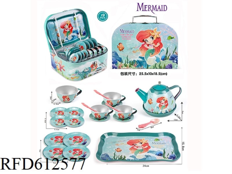 MERMAID TINPLATE TEA SET PLAY HOME AFTERNOON TEA SET