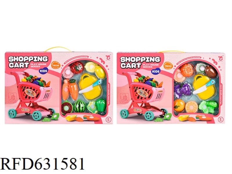 SHOPPING CART + FRUITS AND VEGETABLES CAN BE CUT