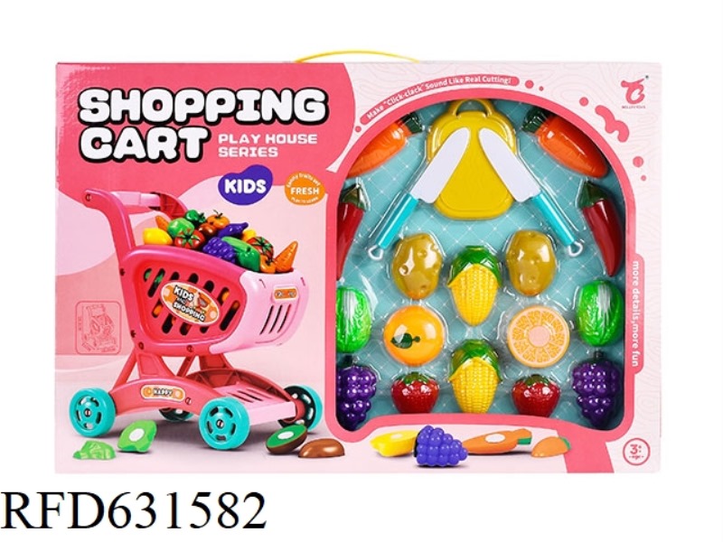 SHOPPING CART + FRUITS AND VEGETABLES CAN BE CUT