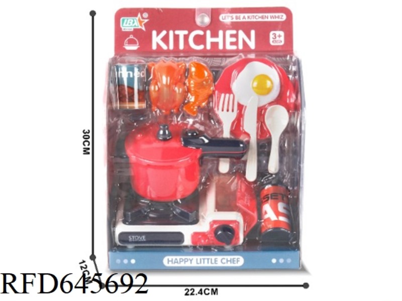 HOME GAS STOVE WITH PRESSURE COOKER SET/RED