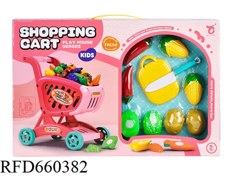 SHOPPING CART + FRUITS AND VEGETABLES CAN BE CUT