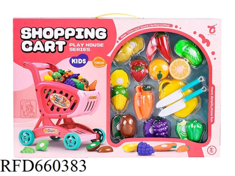 SHOPPING CART + FRUITS AND VEGETABLES CAN BE CUT