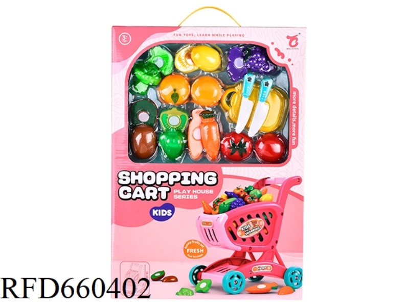 SHOPPING CART + FRUITS AND VEGETABLES CAN BE CUT