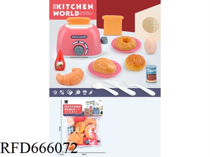 KITCHEN HOUSEPLAY BREAD MACHINE + EGGS + BREAD *6