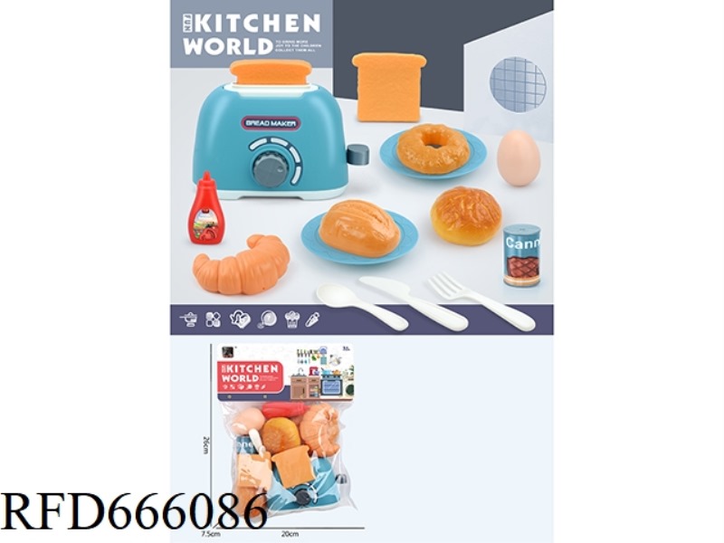 KITCHEN HOUSEPLAY BREAD MACHINE + EGGS + BREAD *6
