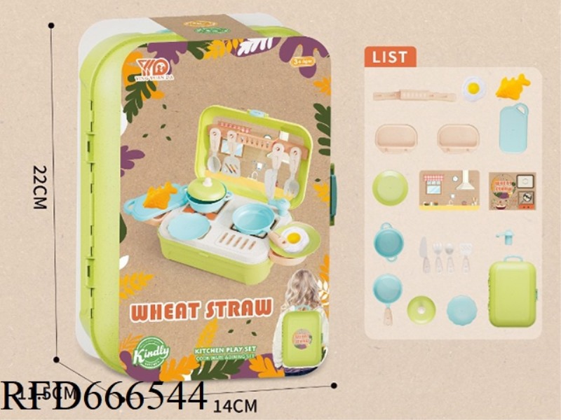 STRAW TABLEWARE BACKPACK SET