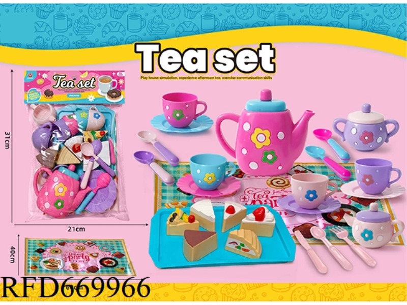 (29PCS) PVC CARD HEAD BAG TEA SET H+ TRAY CARPET