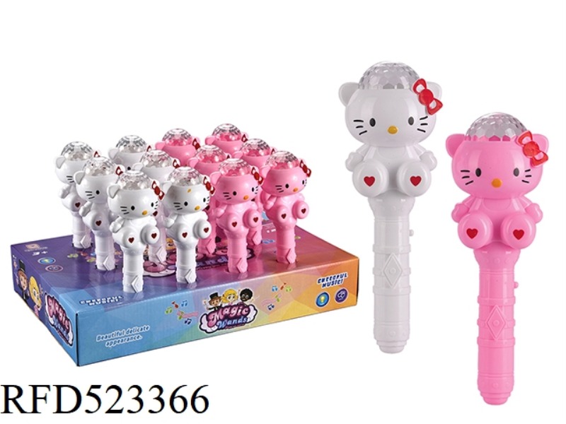 KITTY CAT LIGHT MUSIC FLASH MAGIC STICK 12 PACK