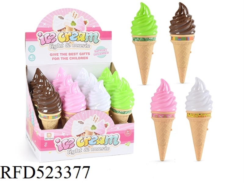 UNICORN/MY WORLD/BUILDING BLOCKS/EXPRESSION MIX ICE CREAM LIGHT MUSIC FLASH MAGIC STICK 12 PACK