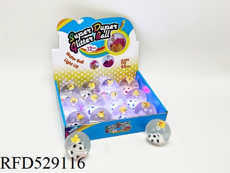 12 GLITTER FOOTBALL DUCK CRYSTAL BALL (INCLUDE)