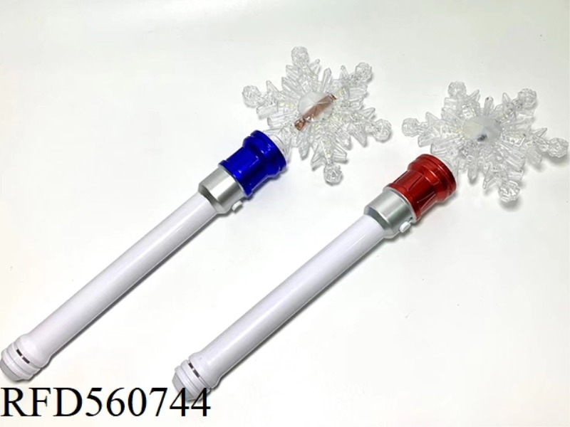 SNOWFLAKE 12 LIGHTS TURN STICK HANDLE WITH FLASHING LIGHTS