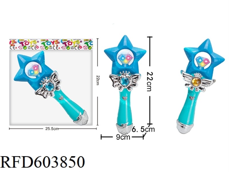 SEVEN COLORED LIGHTS FROZEN MUSIC FLASH TURN MAGIC WAND LITTLE GIRL HOME ACCESSORIES - STARS