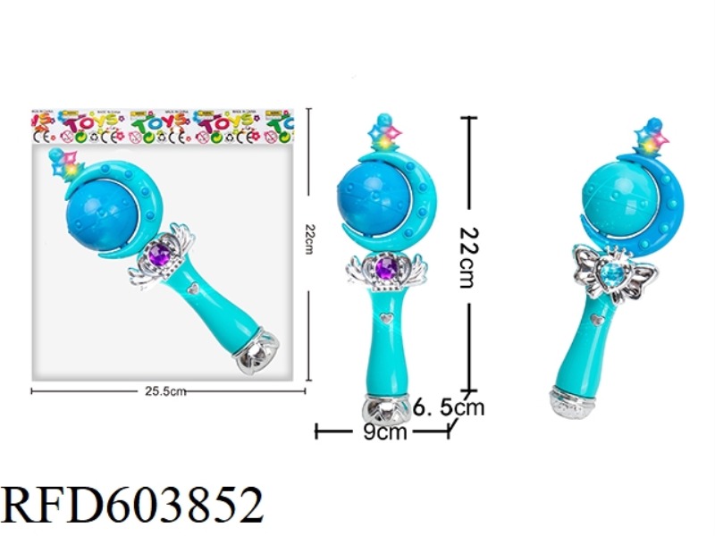 SEVEN COLORED LIGHTS FROZEN MUSIC FLASH TURN MAGIC WAND LITTLE GIRL PLAY HOME ACCESSORIES - MOON