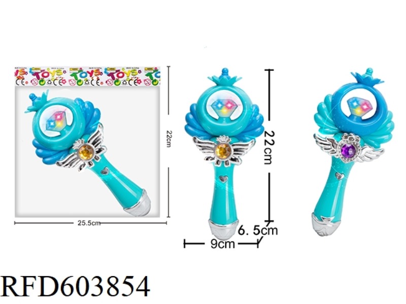 SEVEN COLORED LIGHTS FROZEN MUSIC FLASH TURN MAGIC WAND LITTLE GIRL PLAY HOME JEWELRY - CHERRY BLOSS