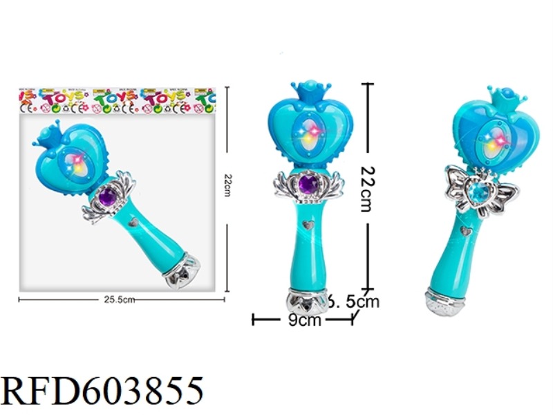 SEVEN COLORED LIGHTS FROZEN MUSIC FLASH TURN MAGIC WAND LITTLE GIRL HOME JEWELRY - CROWN LOVE