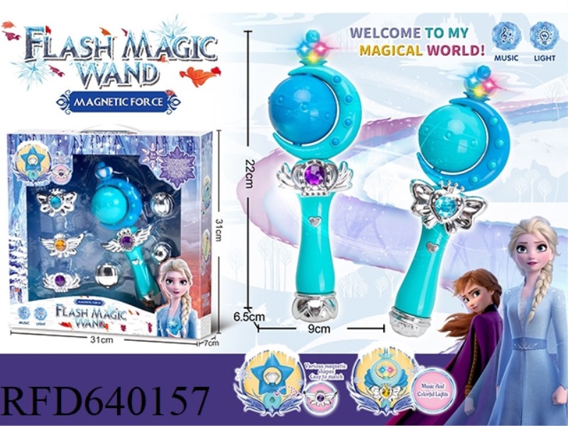 MAGNETIC EXCHANGEABLE FROZEN MUSIC FLASH MAGIC WAND - MOON STYLE