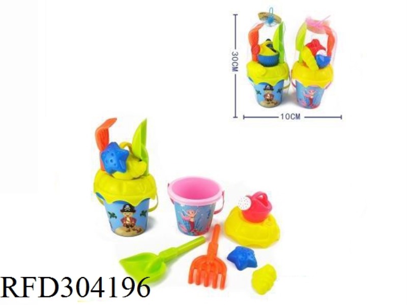 7  PCS  BEACH BUCKET SET 2 COLOR MIX