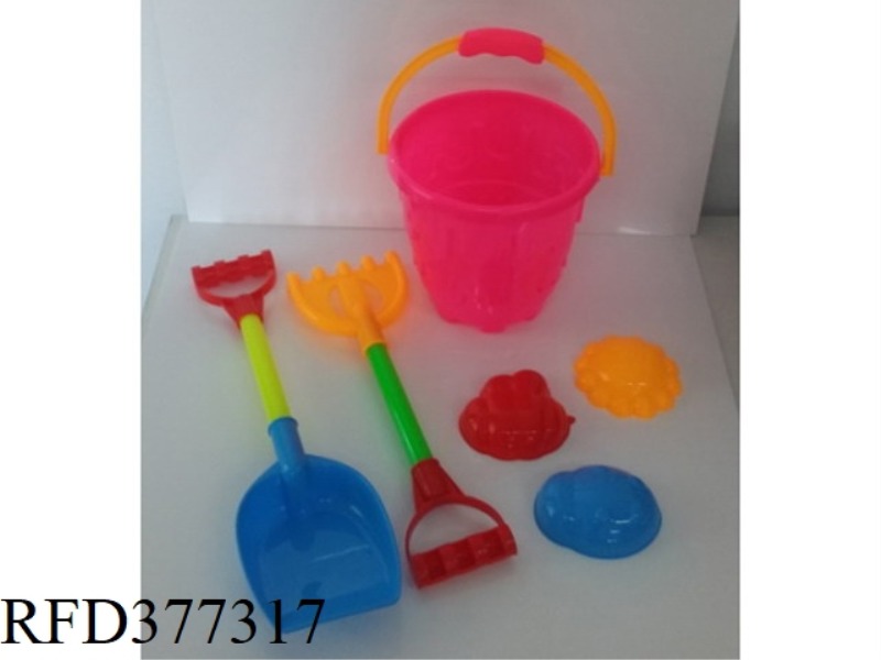 6-PIECE ROUND CASTLE BUCKET WITH SHOVEL