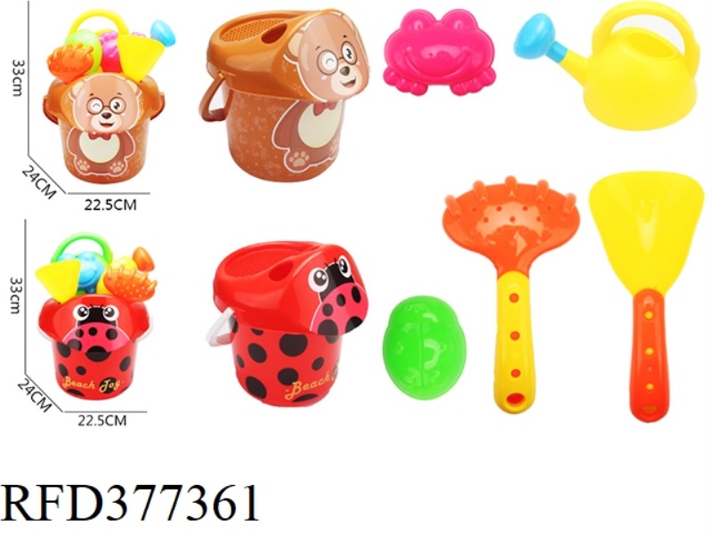 6-PIECE LADYBUG/BEAR BEACH VAT MIXED