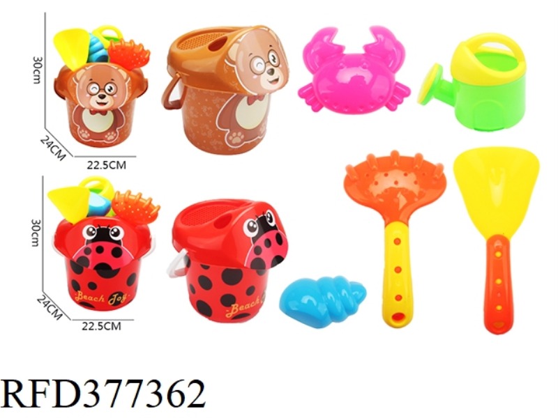 6-PIECE LADYBUG/BEAR BEACH VAT MIXED