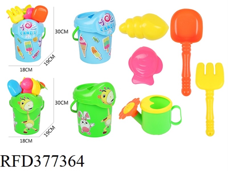 6-PIECE SET OF HAPPY ICE CREAM / CUTE DEER BUCKET MIXED