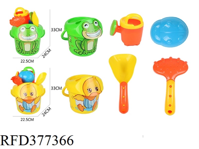 5-PIECE SET FUN FROG/BIG YELLOW DUCK BUCKET MIXED