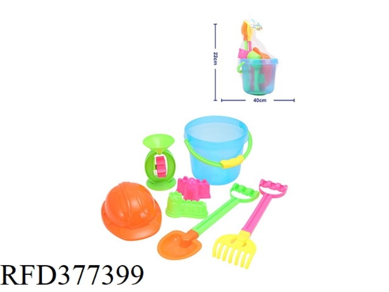 7-PIECE BEACH TRANSPARENT BUCKET