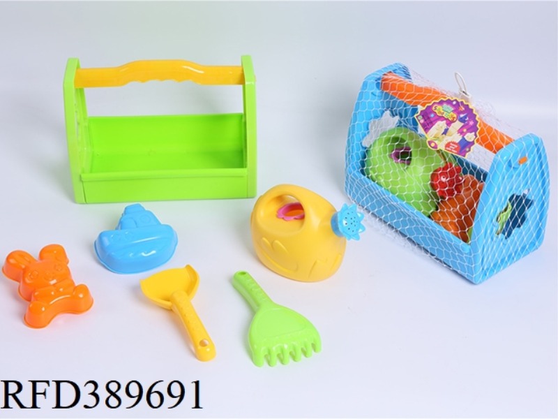 SHOVEL TOOL BOAT RABBIT SAND MOLD SMALL HEN WATER BOTTLE FLOWER BASKET COMBINATION