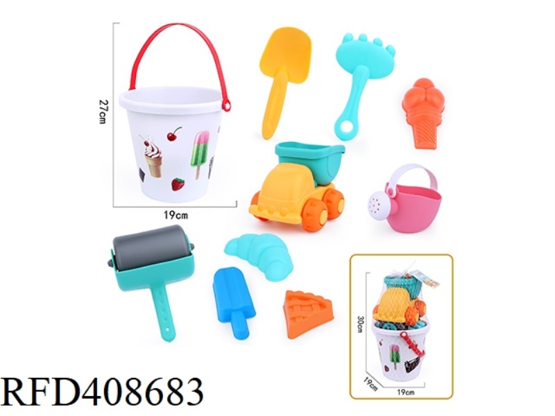 10-PIECE SET OF SOFT RUBBER BEACH TOYS