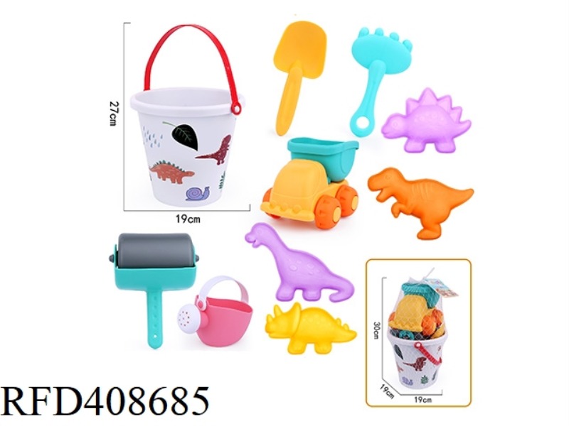 10-PIECE SET OF SOFT RUBBER BEACH TOYS