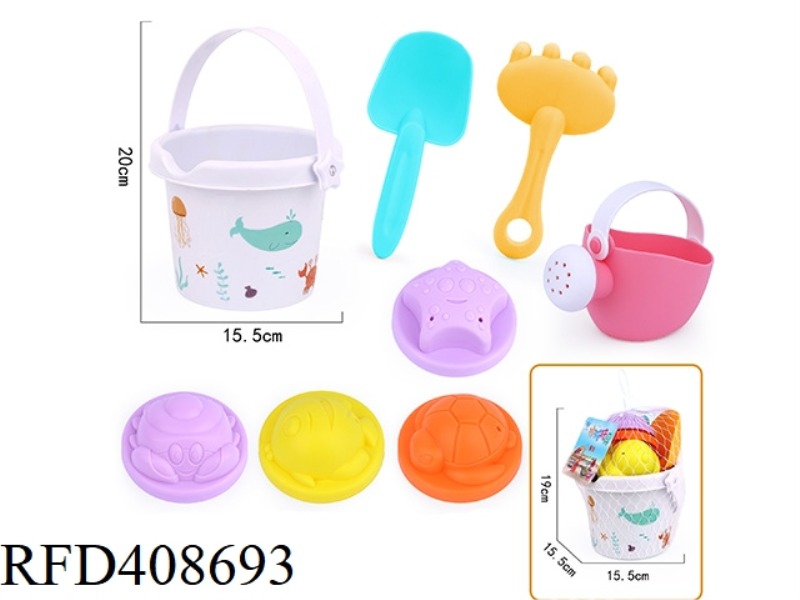 8-PIECE SET OF SOFT RUBBER BEACH TOYS