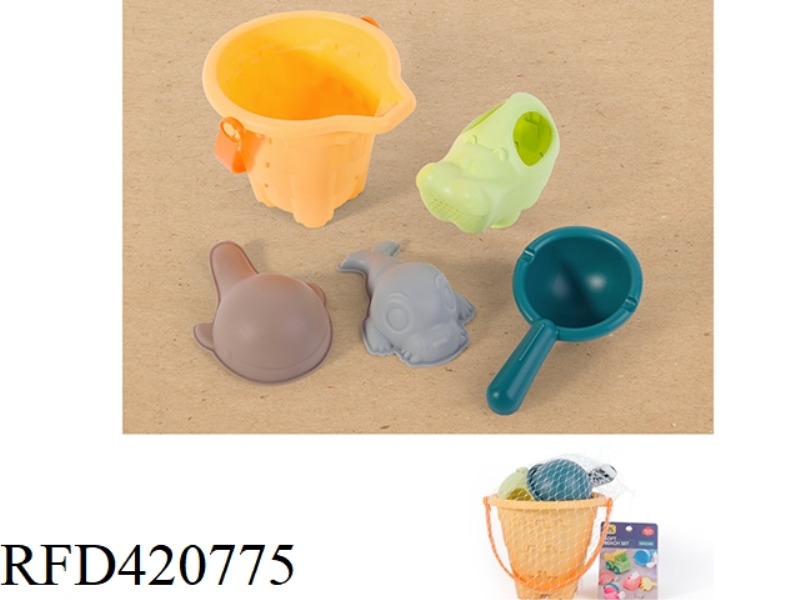 SOFT RUBBER BEACH BUCKET SET OF 5