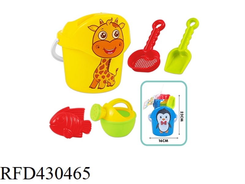 BEACH HEAT TRANSFER CARD HEAD PATTERN BUCKET (2 MIXED) 6PCS