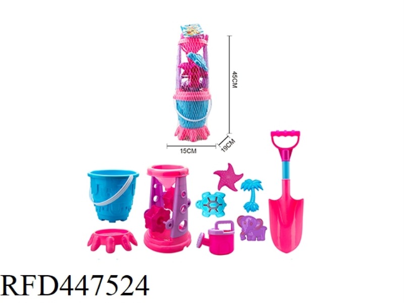 BEACH BUCKET TOYS 9PCS