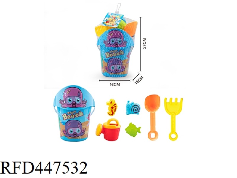 BEACH BUCKET TOYS 8PCS
