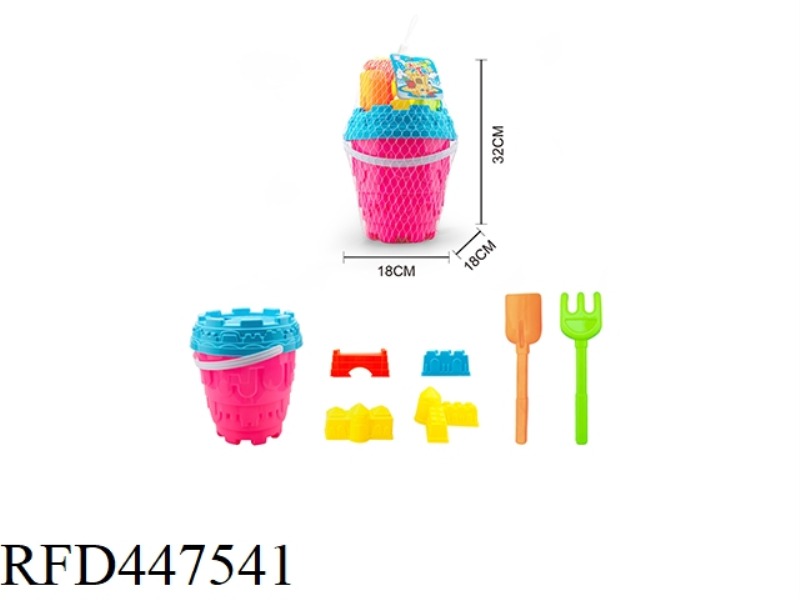 BEACH BUCKET TOYS 9PCS
