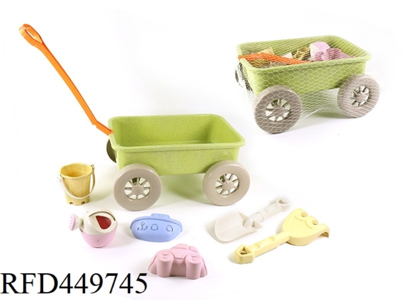 STRAW MATERIAL BEACH TROLLEY COMBINATION