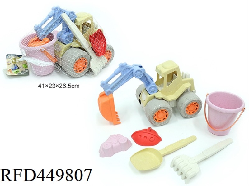 WHEAT STRAW MATERIAL BEACH EXCAVATOR COMBINATION