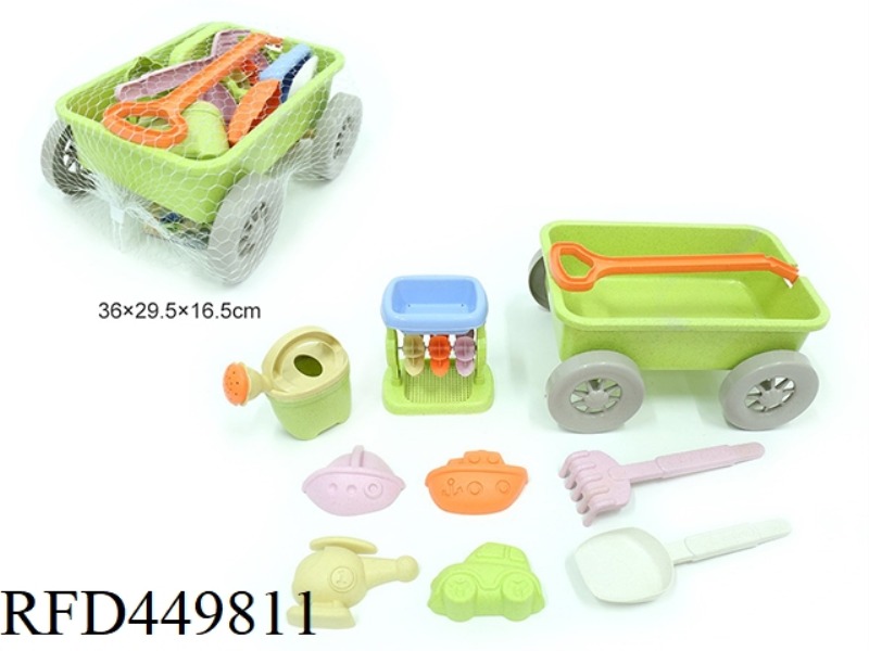 STRAW MATERIAL BEACH TROLLEY COMBINATION