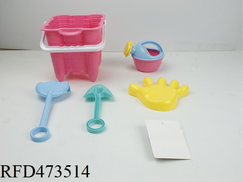 BEACH CASTLE BUCKET (SQUARE) (5PCS)