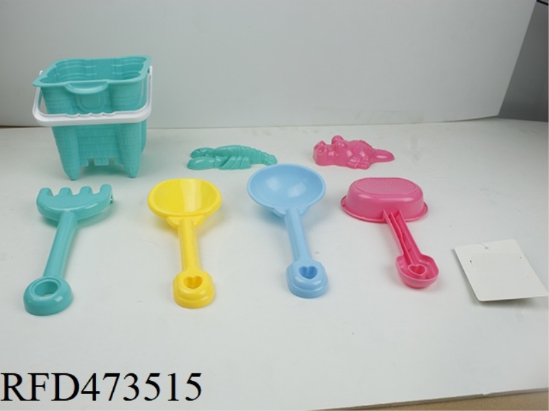 BEACH CASTLE BUCKET (SQUARE) (7PCS)