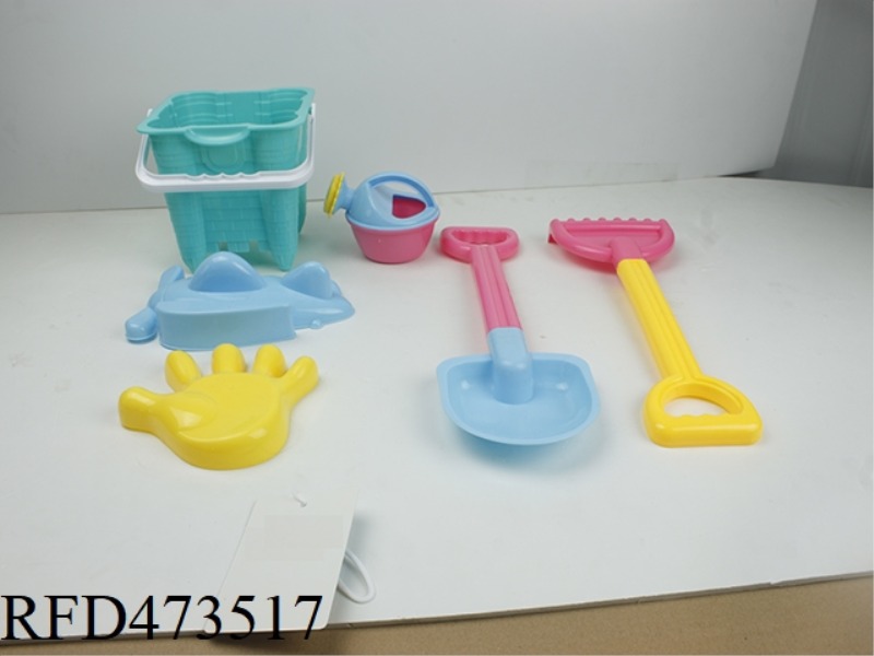 BEACH CASTLE BUCKET (SQUARE) (6PCS)