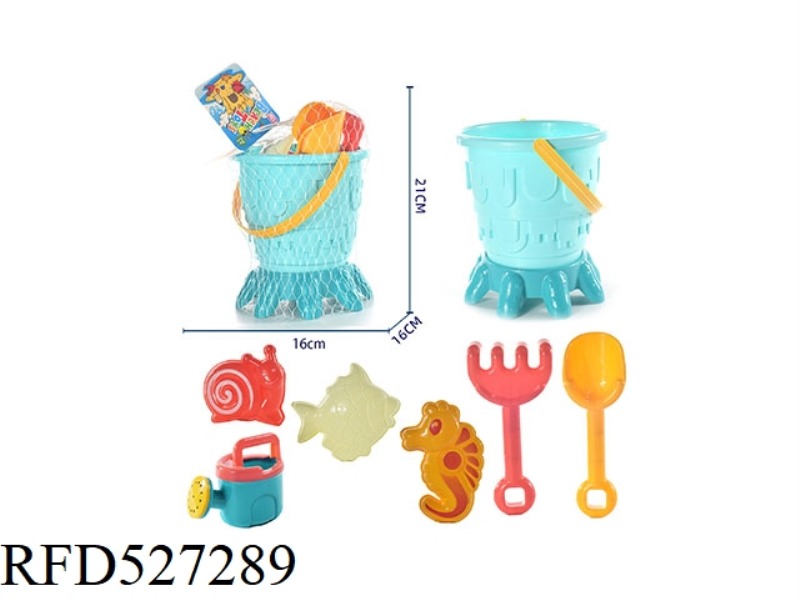 BEACH SMALL CASTLE BUCKET 8PCS