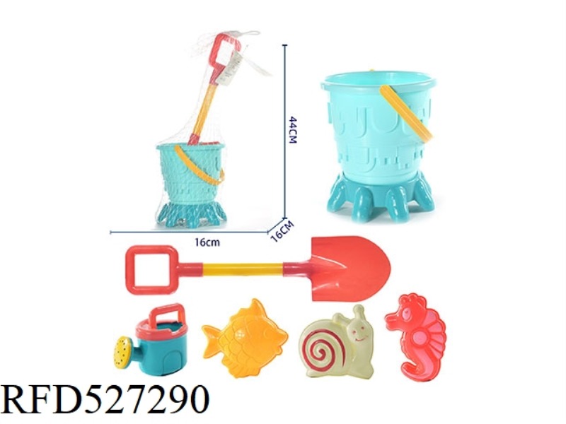 BEACH SMALL CASTLE BUCKET 7PCS
