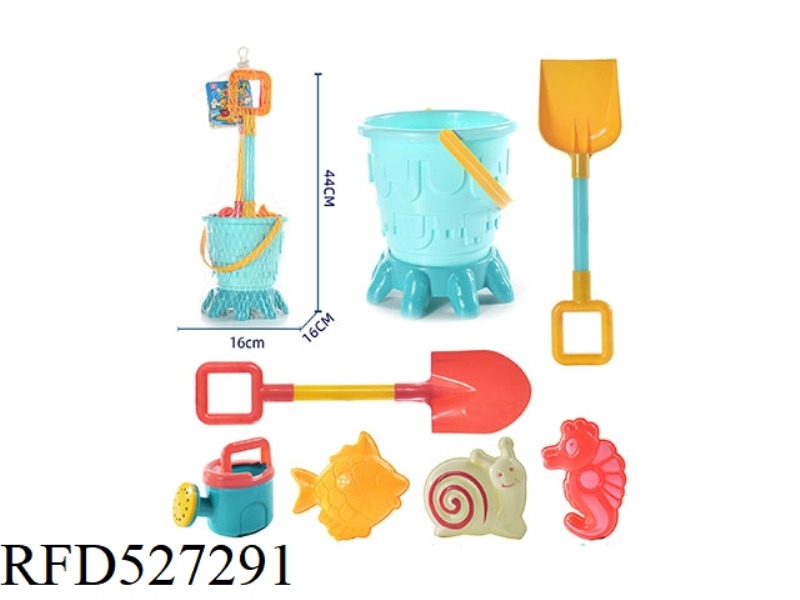 BEACH SMALL CASTLE BUCKET 8PCS