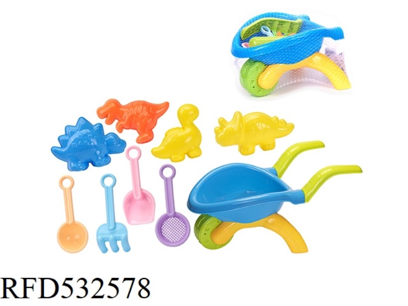 BEACH CART DINOSAUR ANIMAL BEACH BUCKET 9PCS