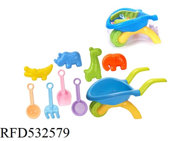BEACH CART DINOSAUR ANIMAL BEACH BUCKET 9PCS