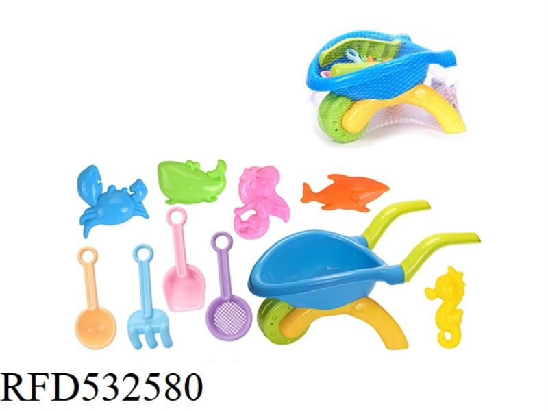 BEACH CART DINOSAUR ANIMAL BEACH BUCKET 9PCS